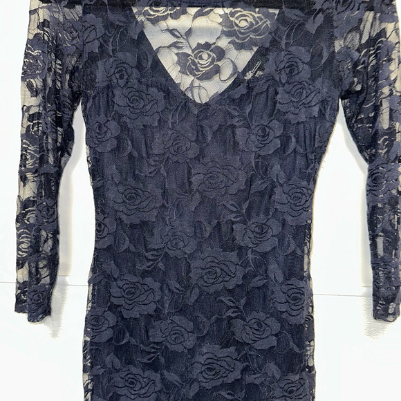 Women's Jump Apparel Dress Size 3/4 Blue Lace - Picture 8 of 10
